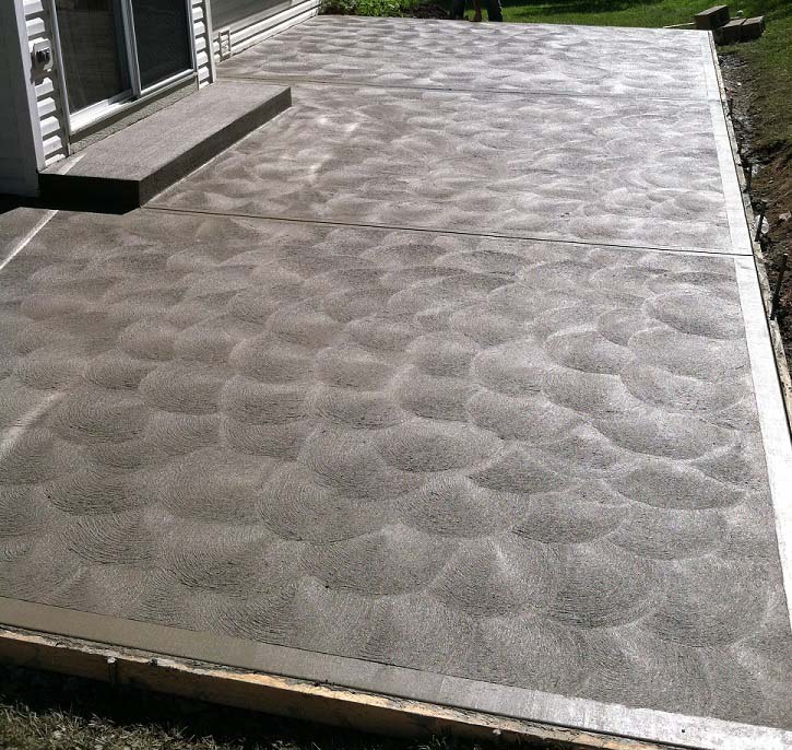 freshly poured patio - swirl pattern