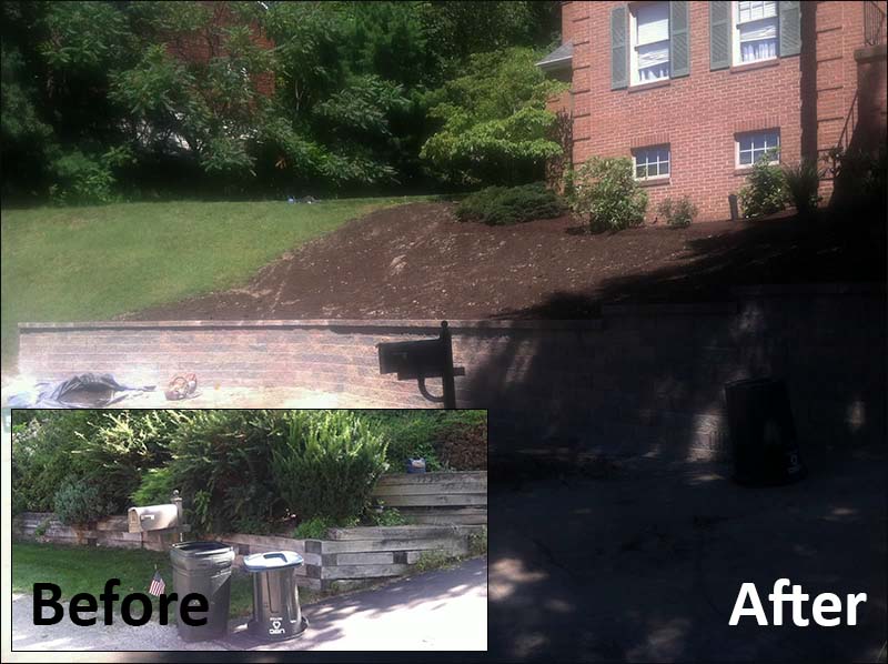 Retaining wall before & after 1/2