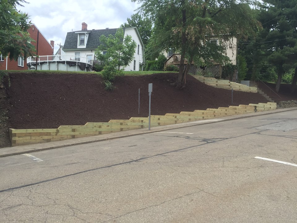 Retaining wall with Landscaping