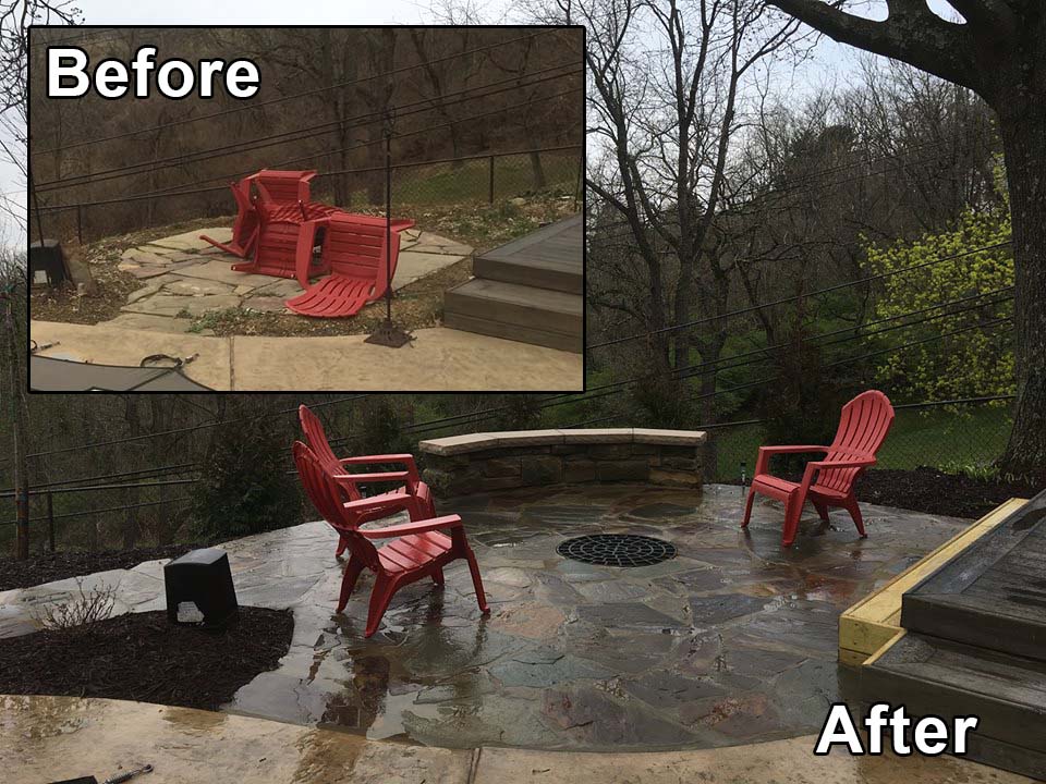 Firepit before and after